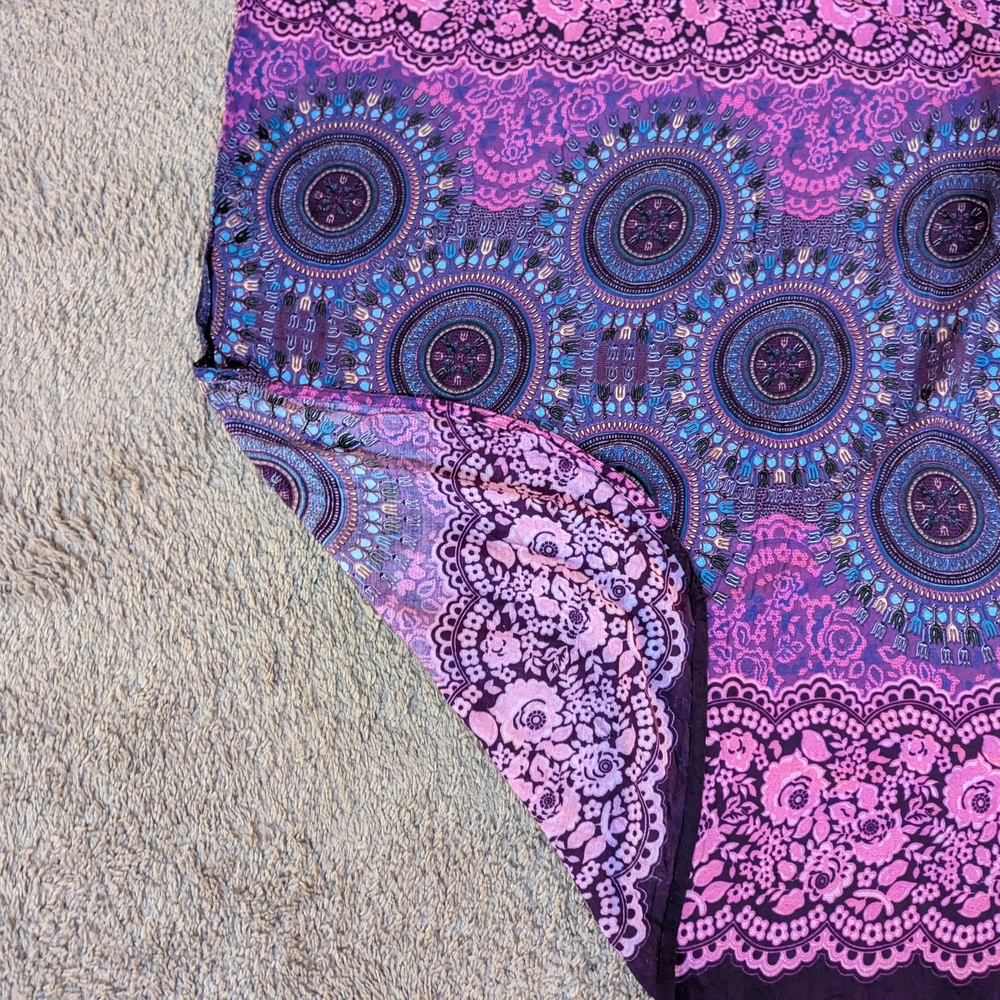 Multicolored Patterned Wrap Around Skirt Cotton L… - image 3